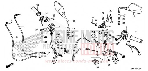 LEVA MANUBRIO/INTERRUTTORE/CAVO CB650RAK di 2019